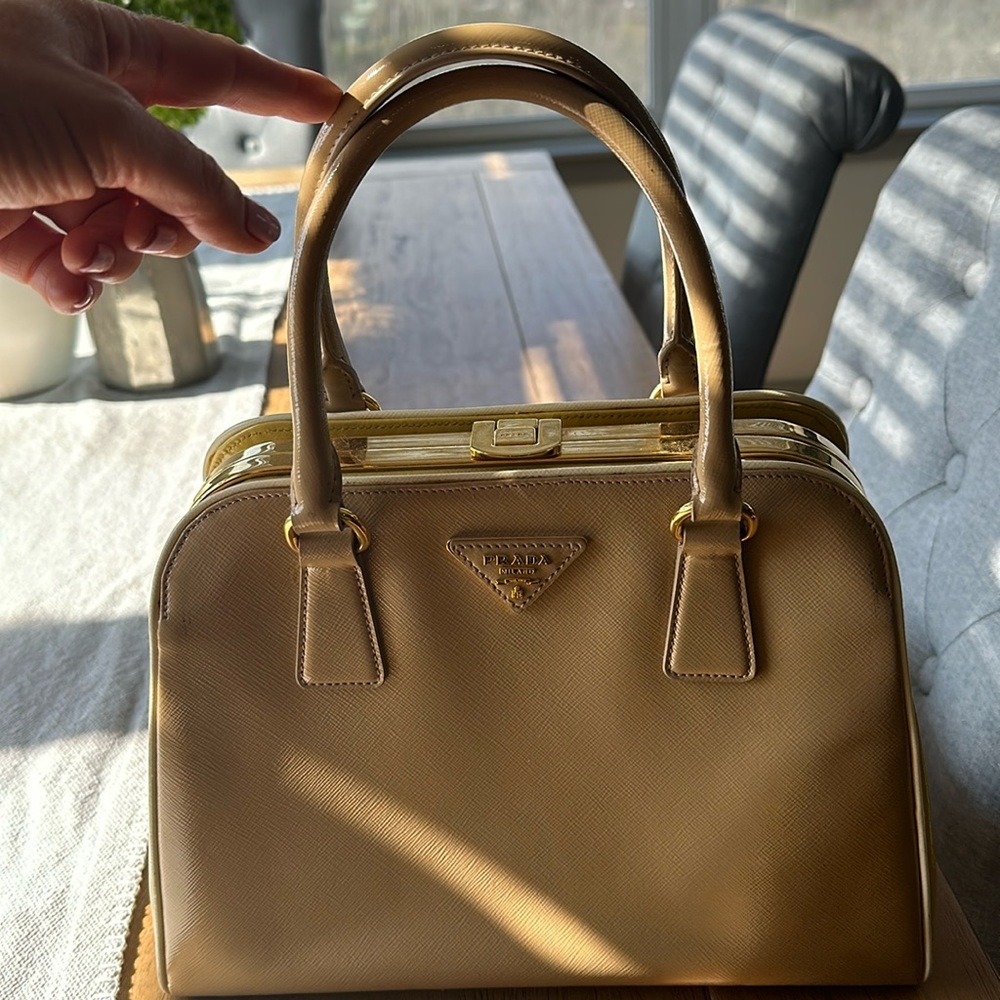Prada pyramid Saffiano bag